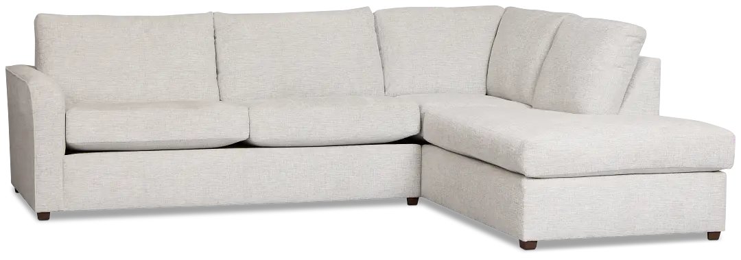 Miller Light Gray Fabric Right Bumper Sectional Miller Light Gray Fabric Right Bumper Sectional