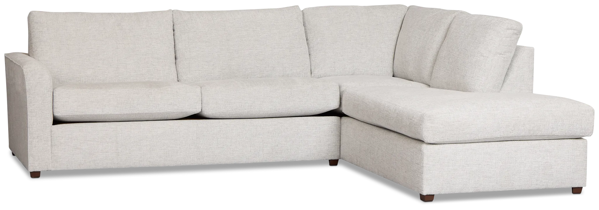 Miller Light Gray Fabric Right Bumper Sectional