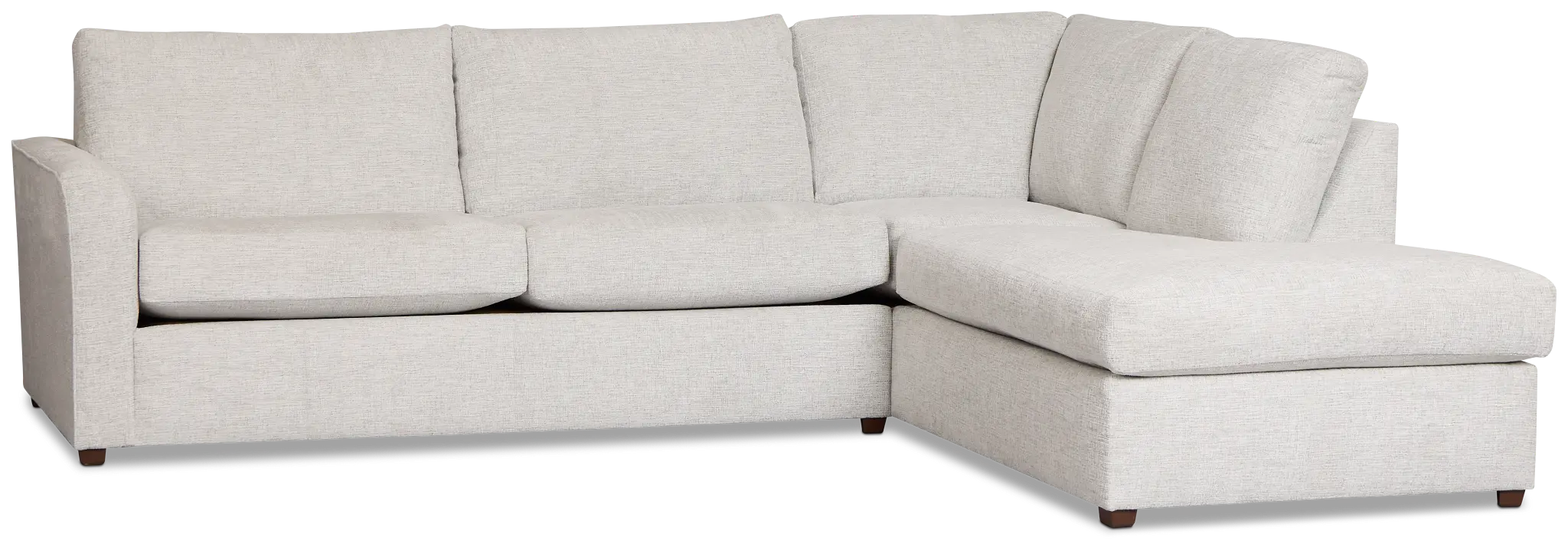 Miller Light Gray Fabric Right Bumper Sectional Miller Light Gray Fabric Right Bumper Sectional