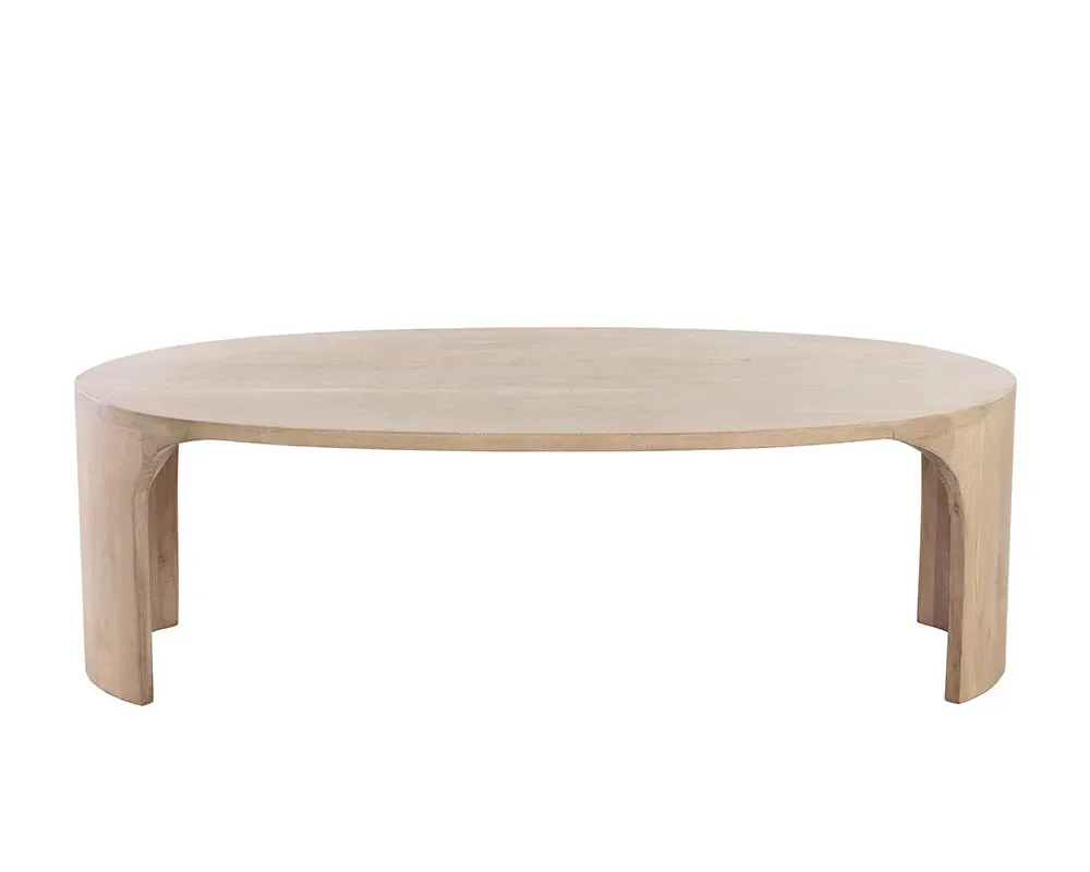 Jaymie Light Tone Oval Coffee Table