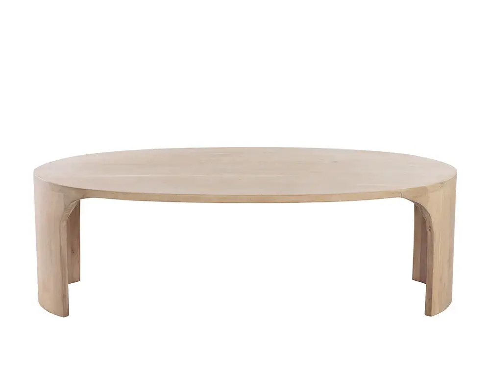 Jaymie Light Tone Oval Coffee Table Jaymie Light Tone Oval Coffee Table