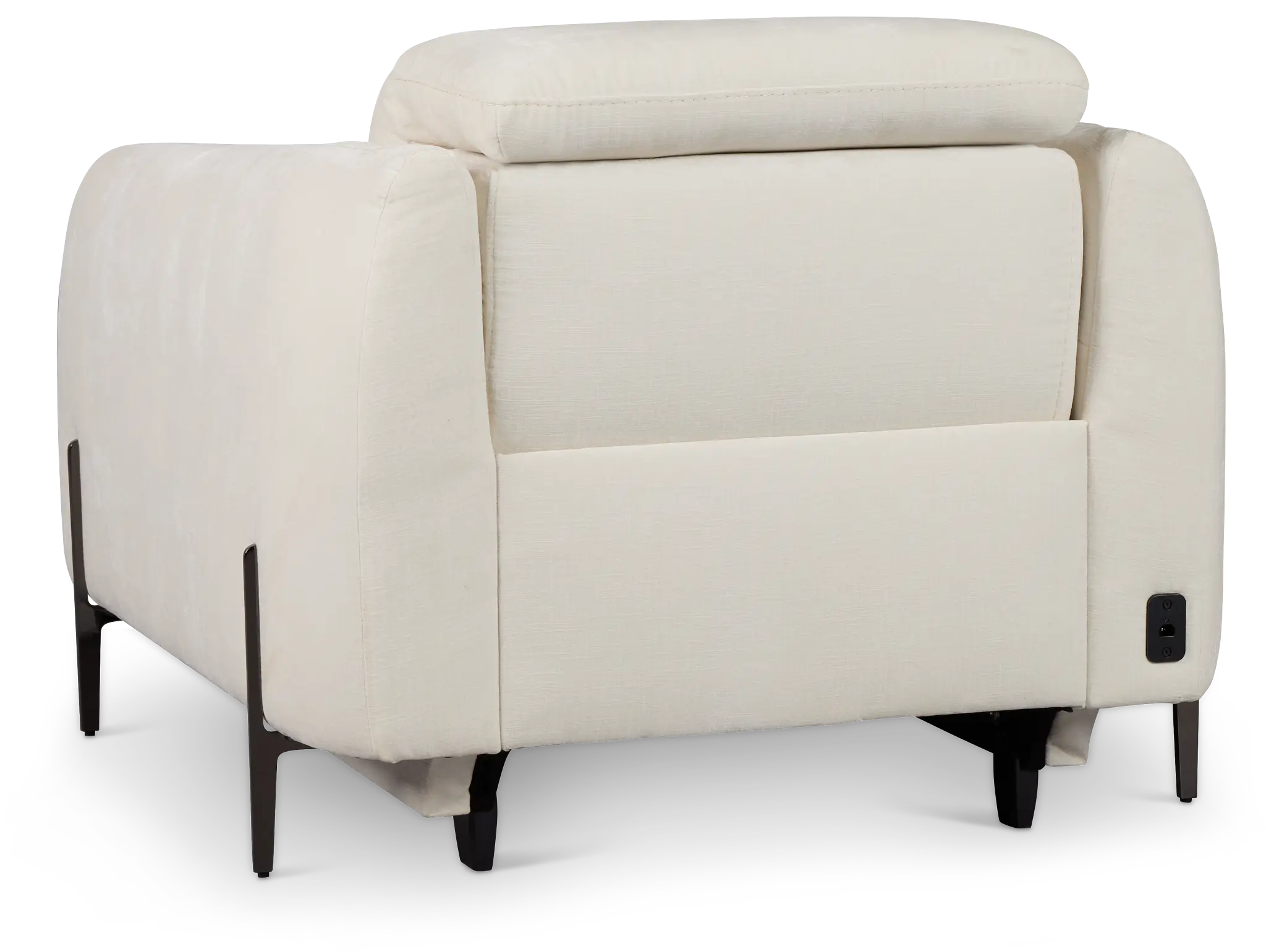 Zuri White Velvet Power Recliner With Power Headrest Zuri White Velvet Power Recliner With Power Headrest