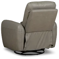 Eve Light Gray Lthr/vinyl Power Swivel Glider Recliner