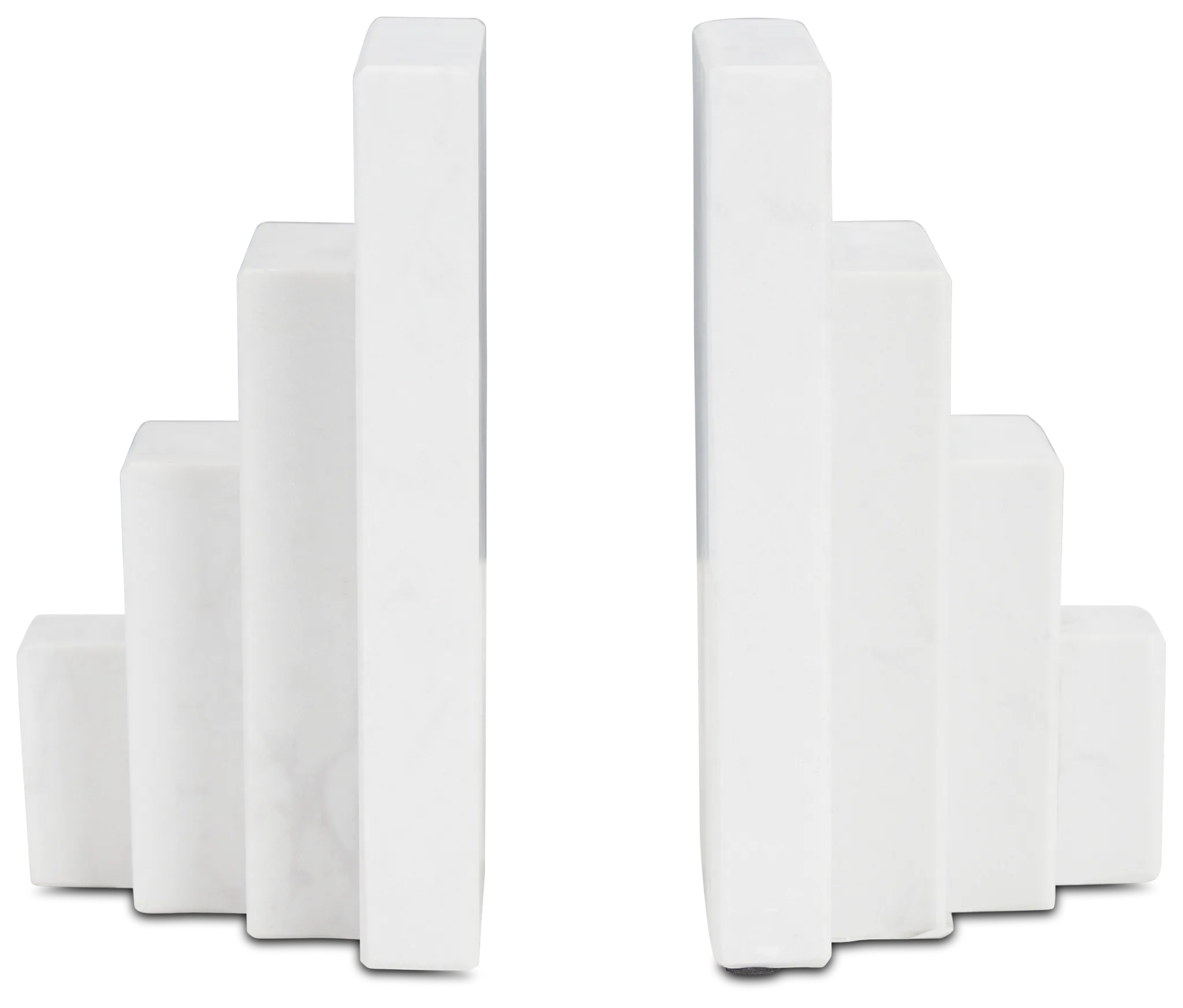 Erie White Marble Bookends