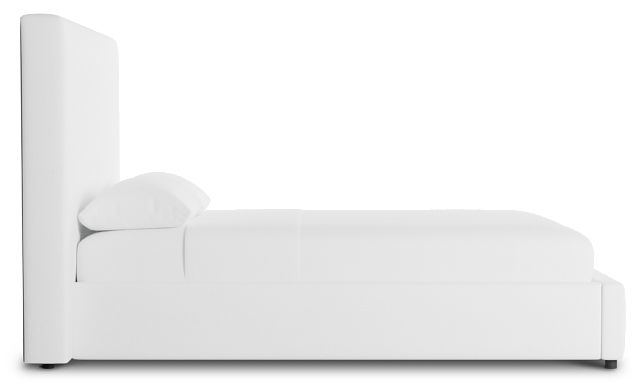 Grayton Suave White 54" Upholstered Platform Bed