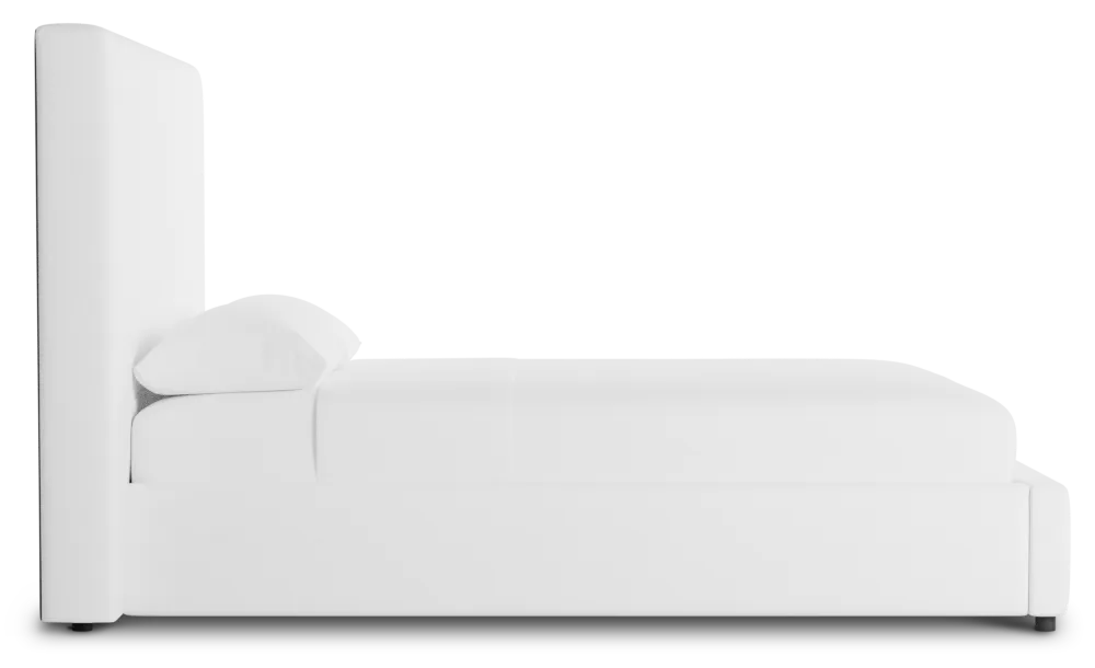 Grayton Suave White 54" Upholstered Platform Bed
