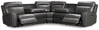 Benji Dark Gray Lthr/vinyl Small Two-arm Power Reclining Sectional