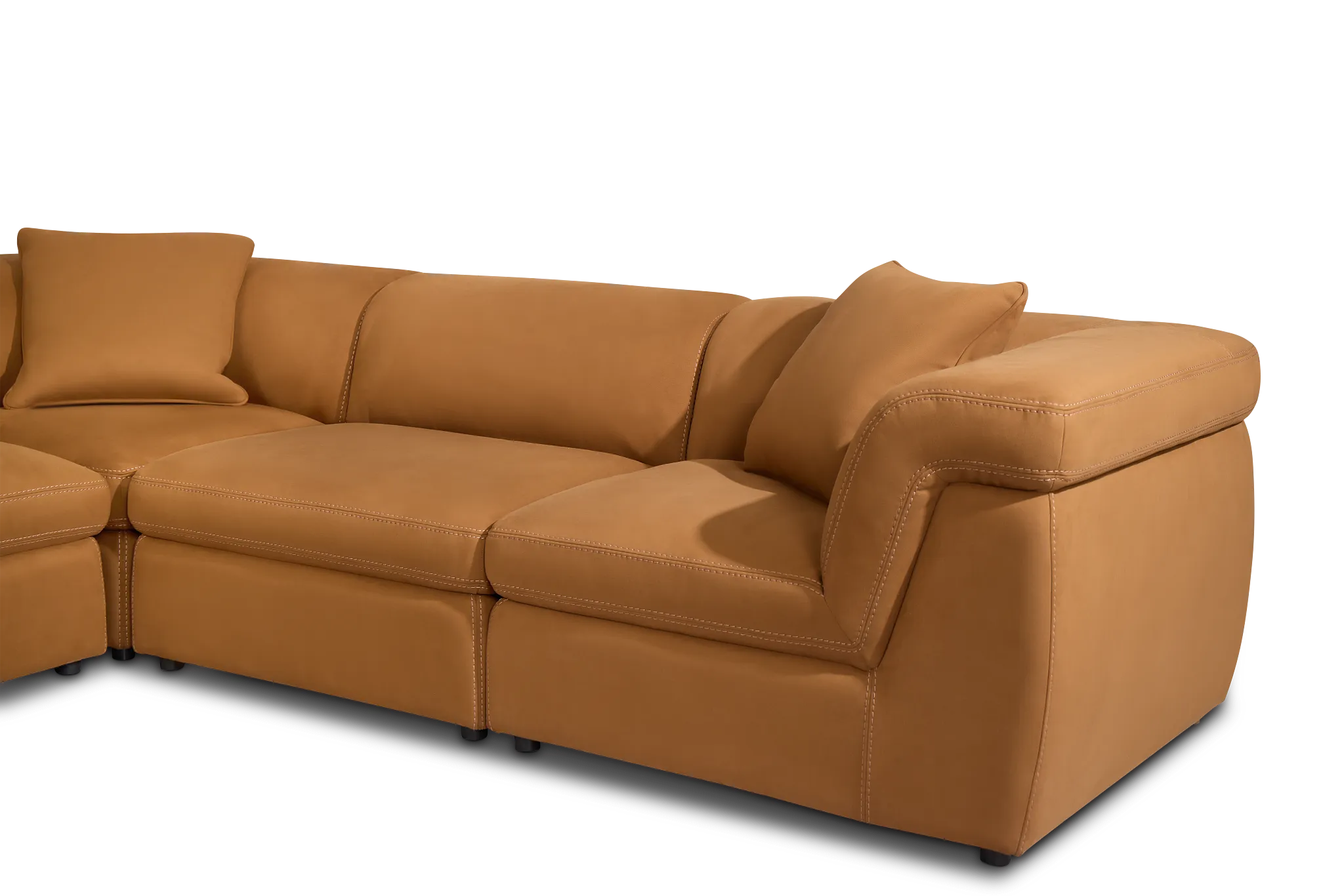 Aria Medium Brown Micro 5-piece Modular Sectional