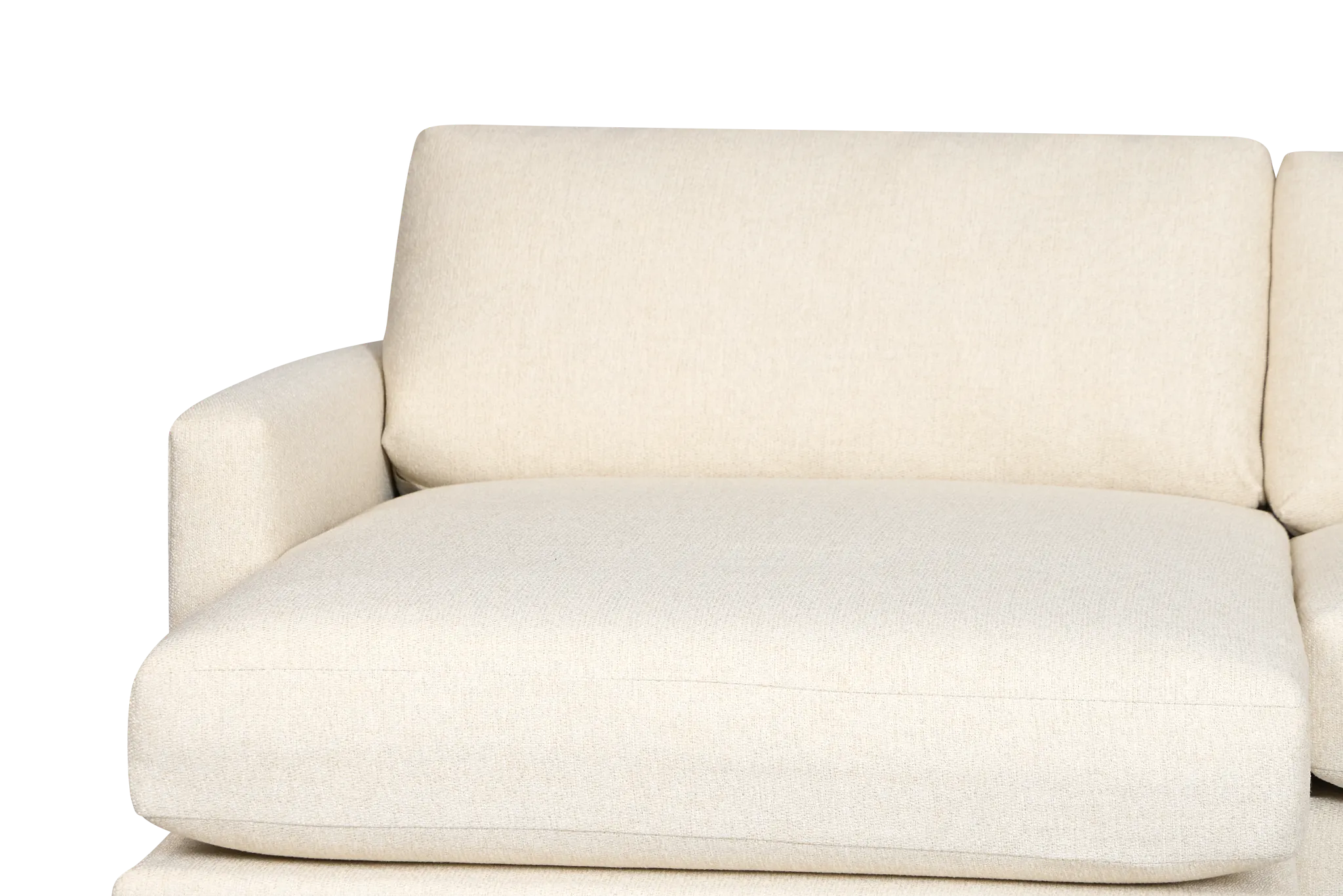 Maxwell Light Beige Fabric Large Left Chaise Sectional