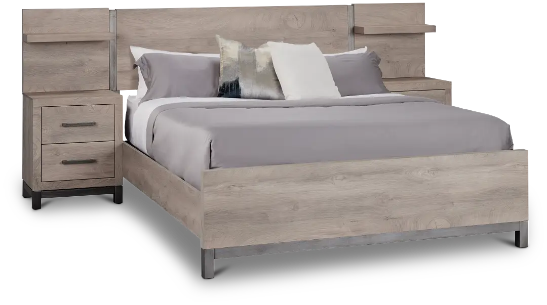 Evanston Gray Spread Bed W/ Two Nightstands Evanston Gray Spread Bed W/ Two Nightstands