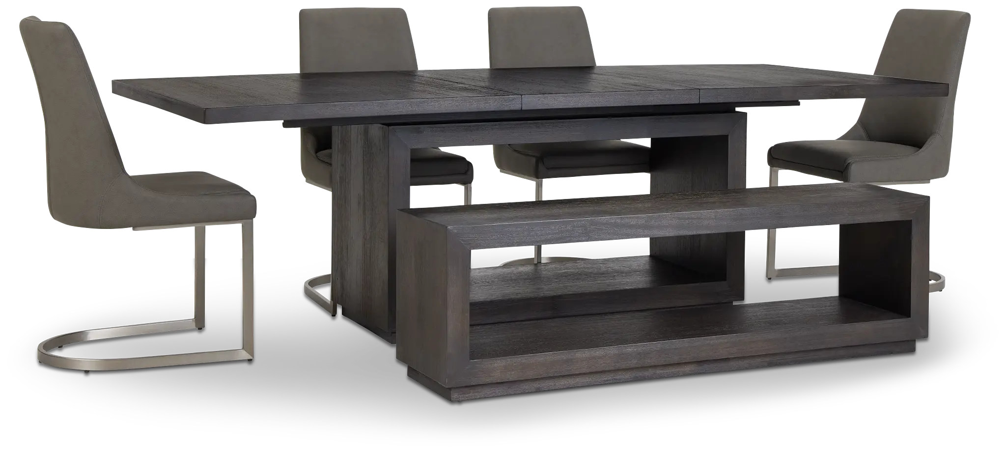 Madden Dark Tone Table, 4 Chairs & Bench Madden Dark Tone Table, 4 Chairs & Bench