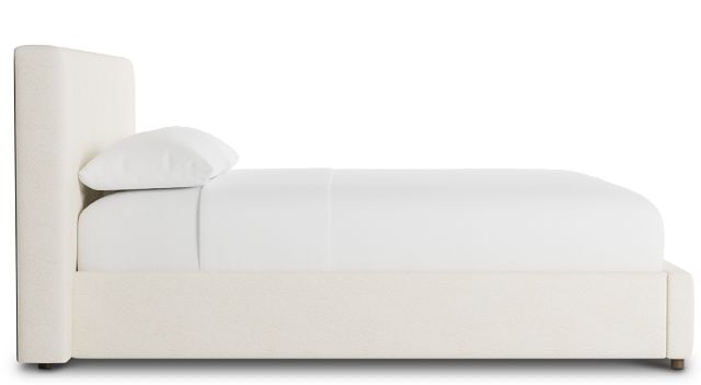 Grayton Gellar White 44" Upholstered Platform Bed