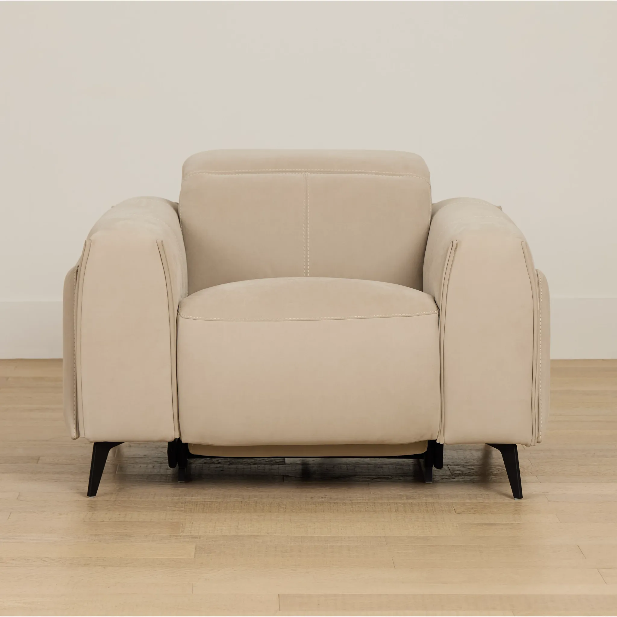 Reyna Beige Micro Power Recliner