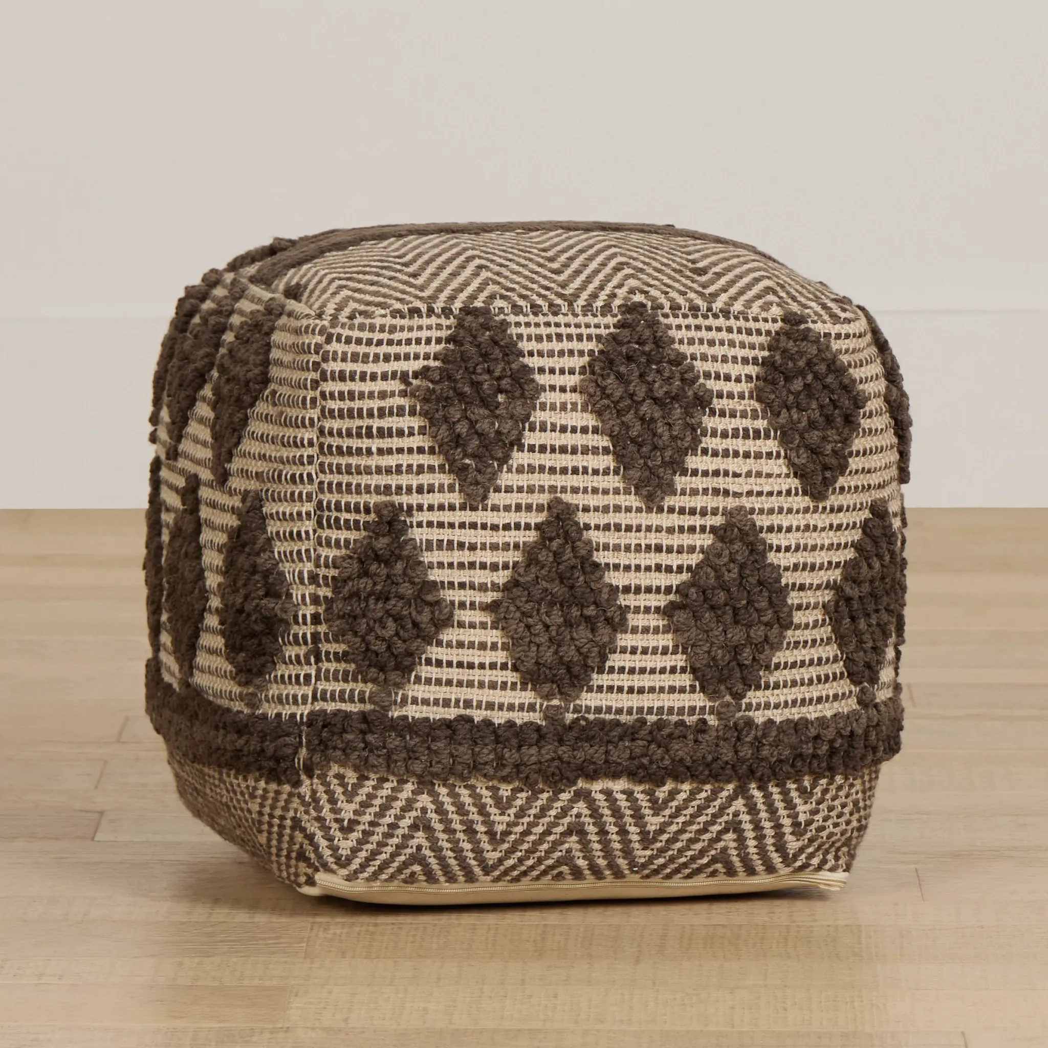 Madsi Dark Brown Accent Pouf