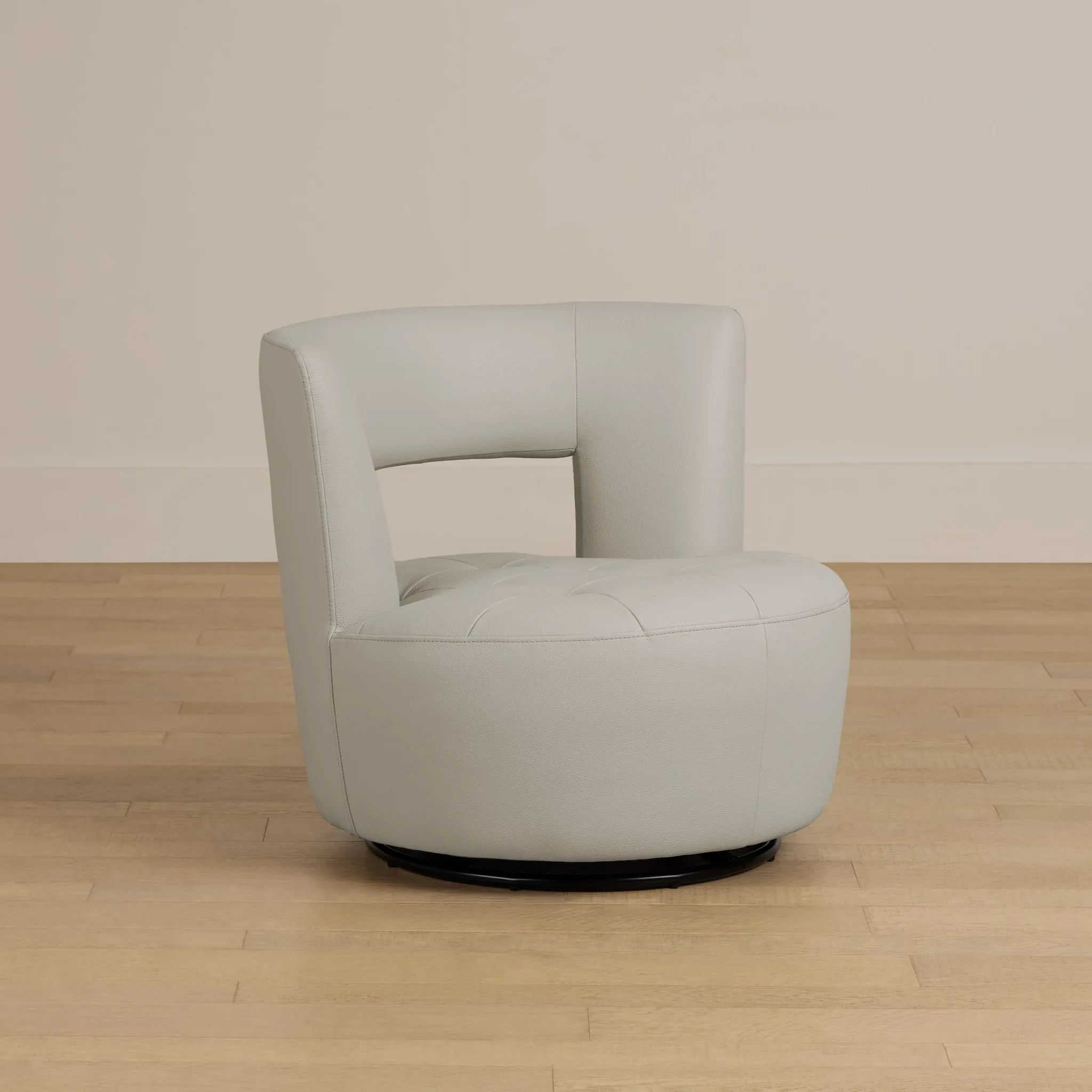Zion Light Beige Micro Swivel Accent Chair
