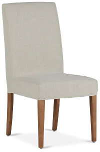 Harbor Light Beige Short Slipcover Chair With Light Tone Leg
