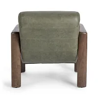 Royal Green Leather Accent Chair