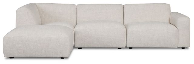 Baylor Light Beige Fabric 5-piece Left Facing Bumper Sectional