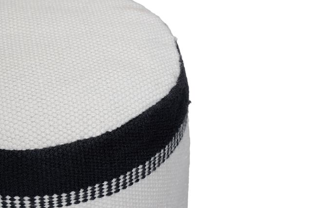 Max Black Round Accent Pouf