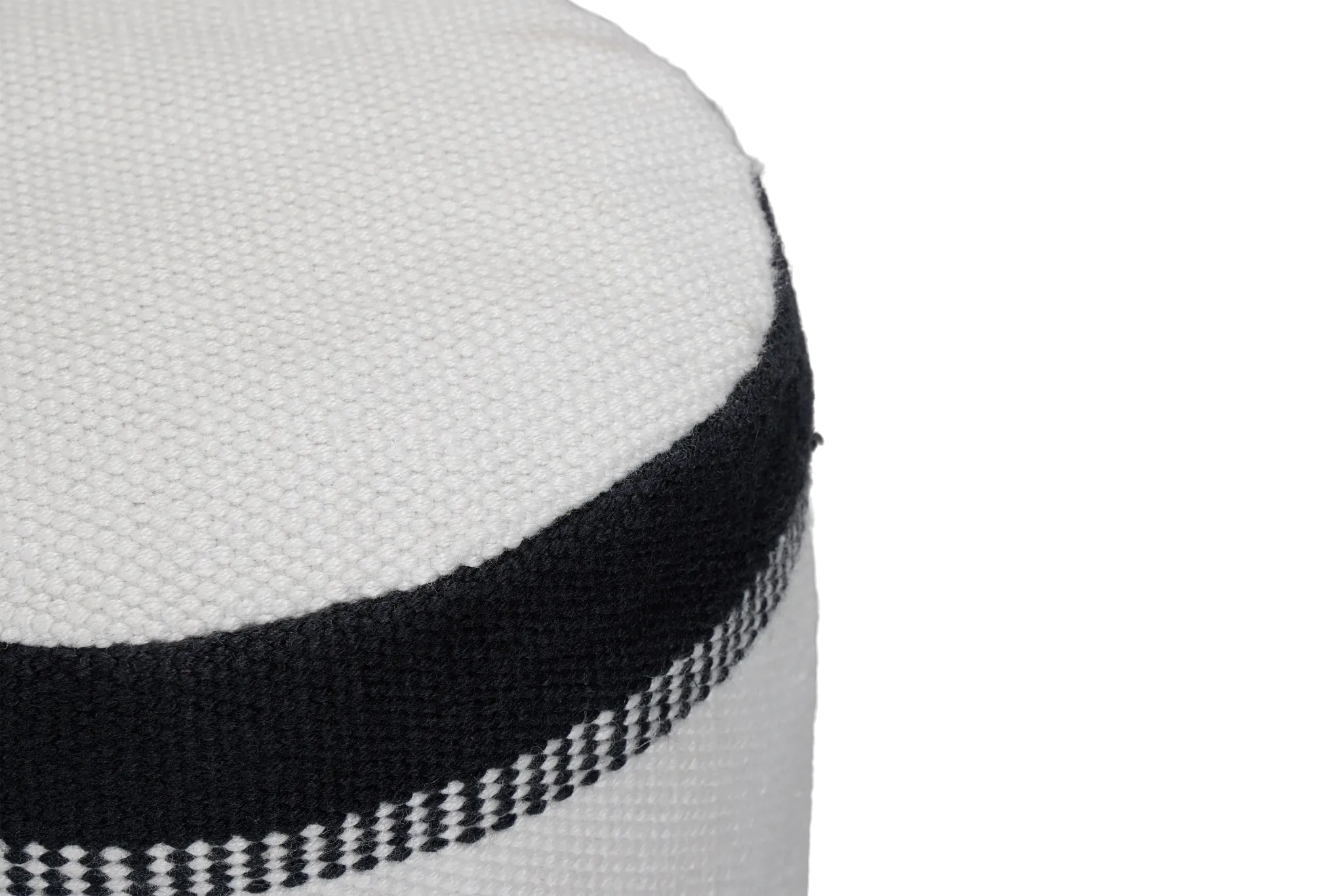 Max Black Round Accent Pouf