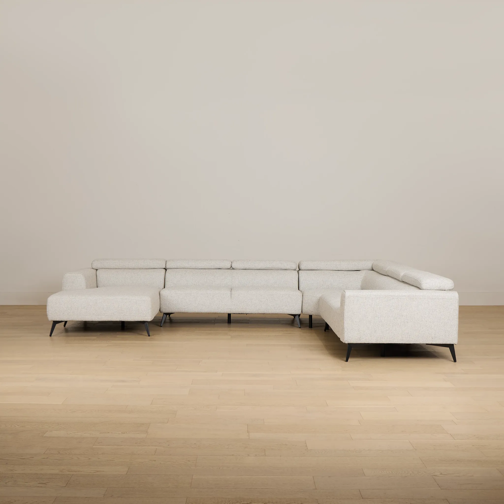 Alina Beige Fabric Medium Right Chaise Sectional