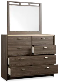 Warren Two-tone Stone Dresser & Mirror