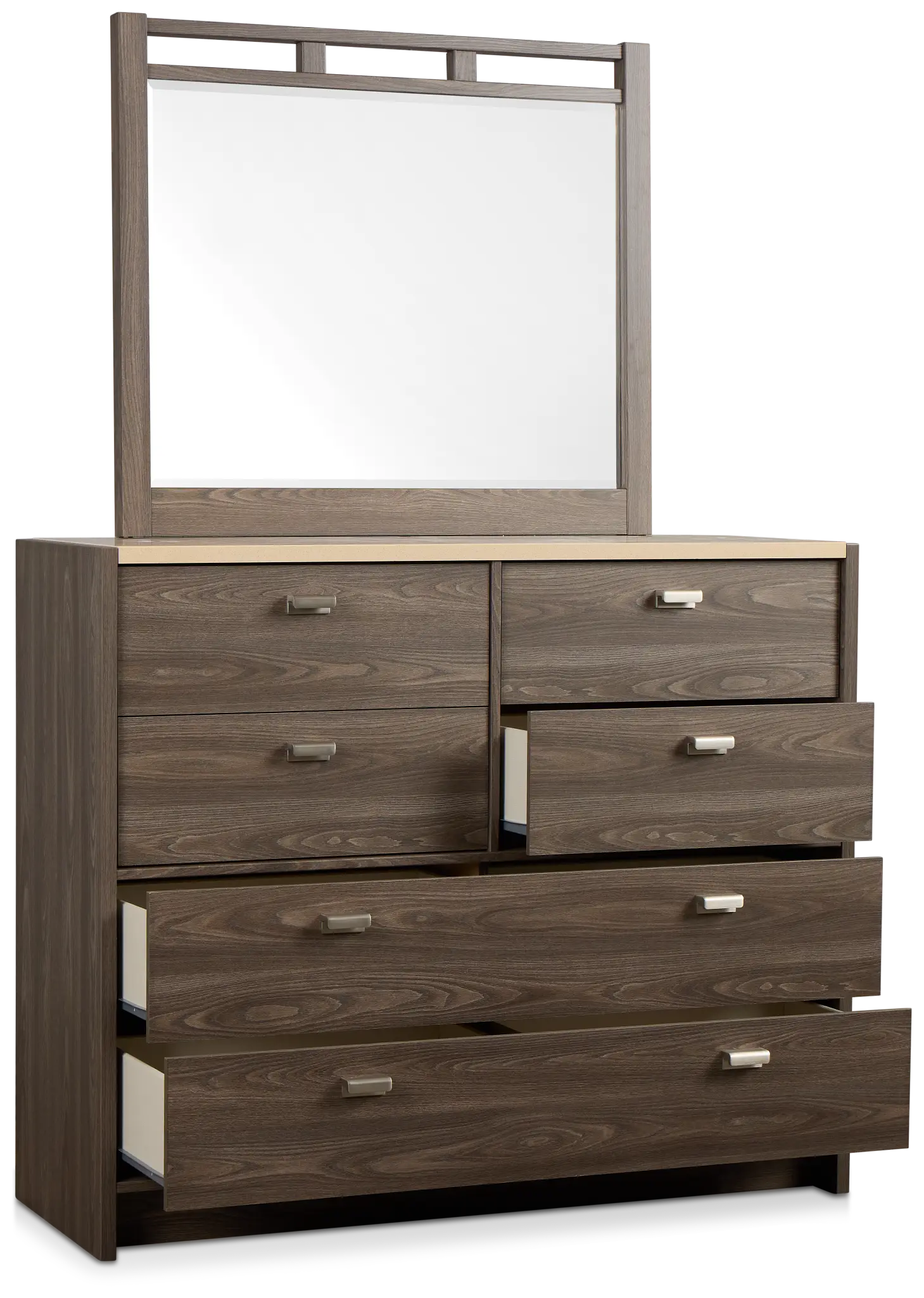 Warren Two-tone Stone Dresser & Mirror Warren Two-tone Stone Dresser & Mirror
