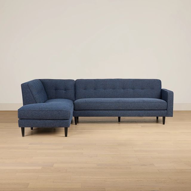 Milo Blue Fabric Small Left Bumper Sectional