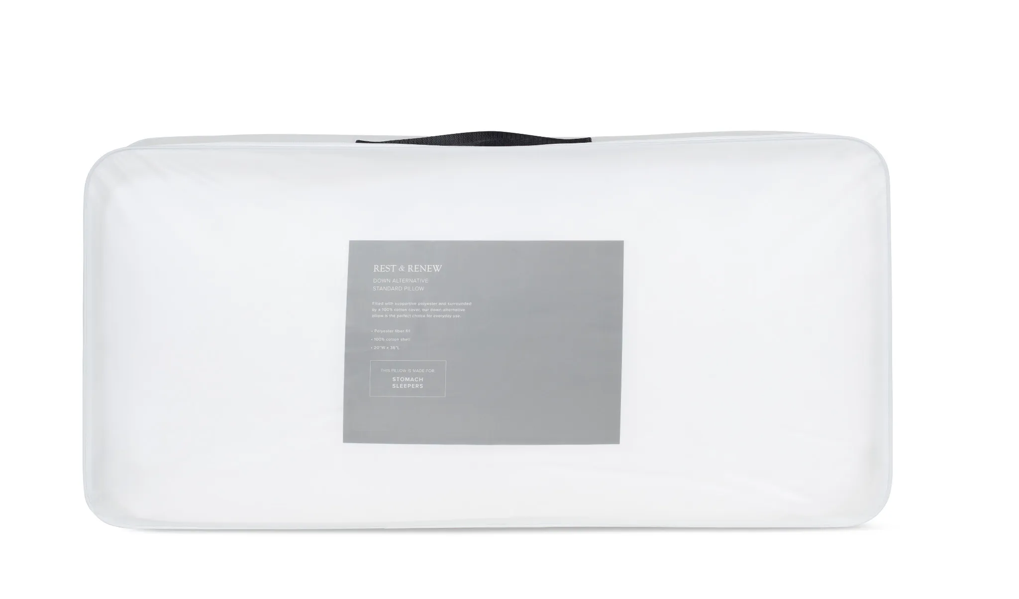 Rest & Renew Down Alternative Plush Stomach Sleeper Pillow