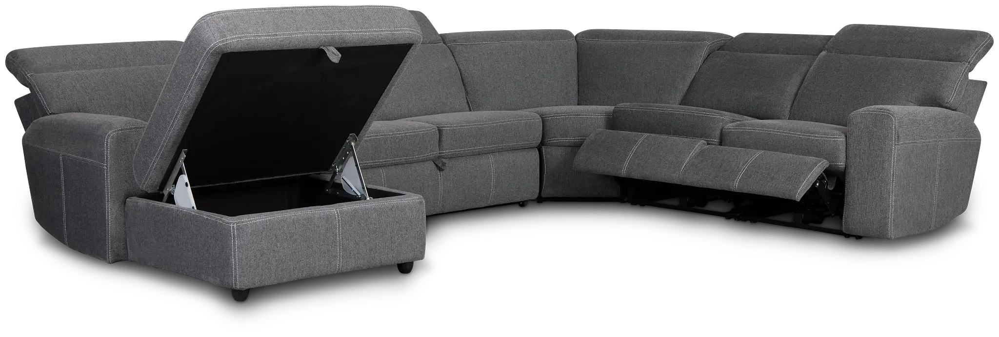 Callum Dark Gray Storage Small Left Dual Power Chaise Sleeper Sectional Callum Dark Gray Storage Small Left Dual Power Chaise Sleeper Sectional