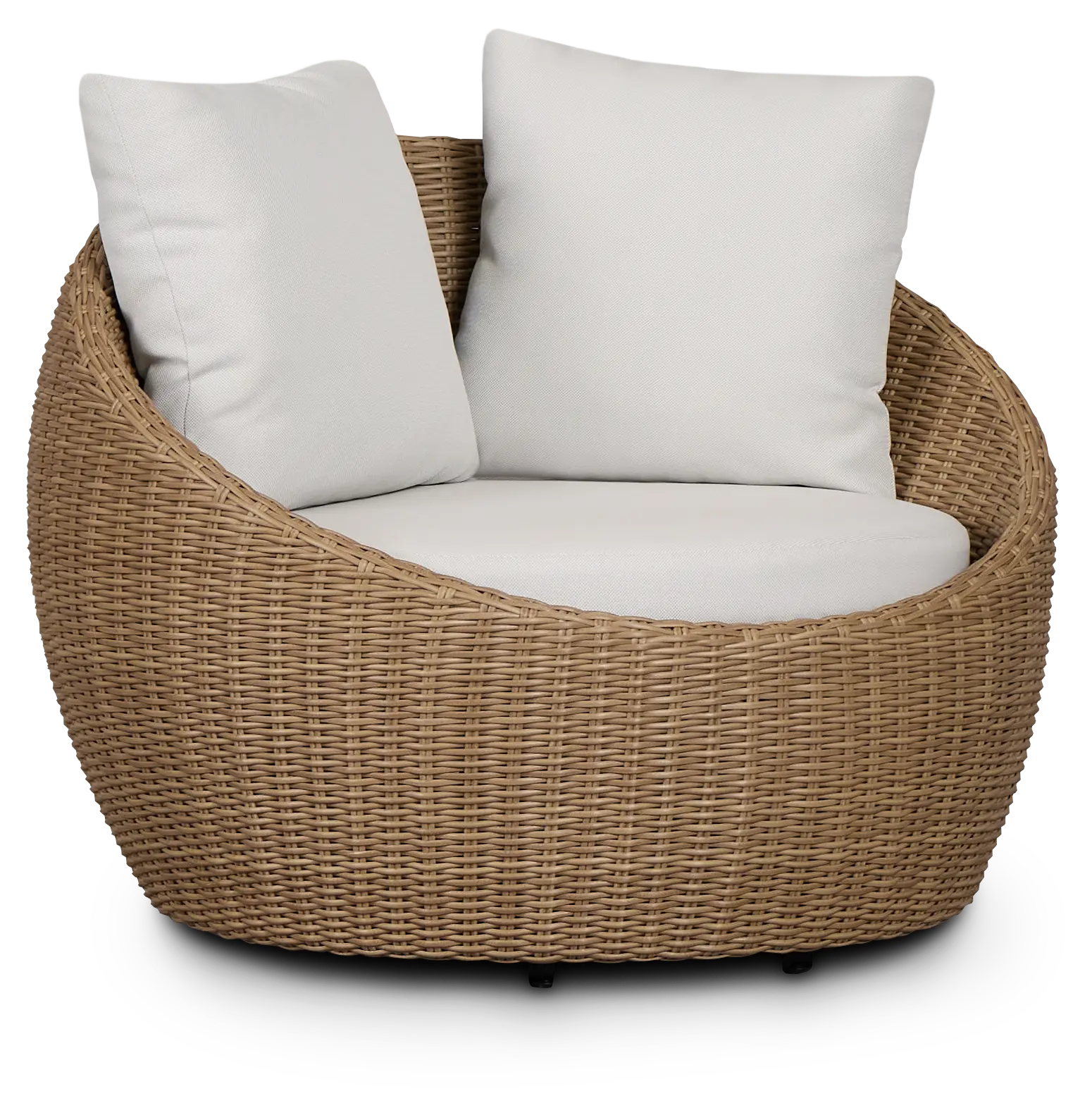 Montecito Light Tone Curved Swivel Chair With Light Beige Cushions Montecito Light Tone Curved Swivel Chair With Light Beige Cushions