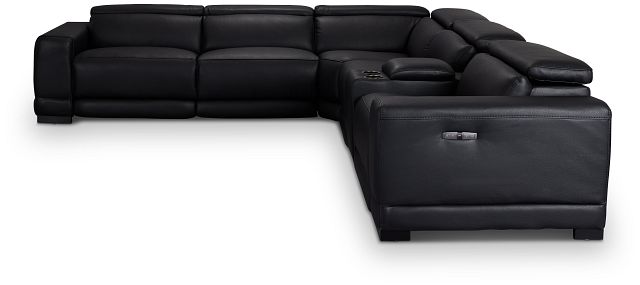 Lombardy Black Micro Medium Dual Power 2-arm Reclining Sectional