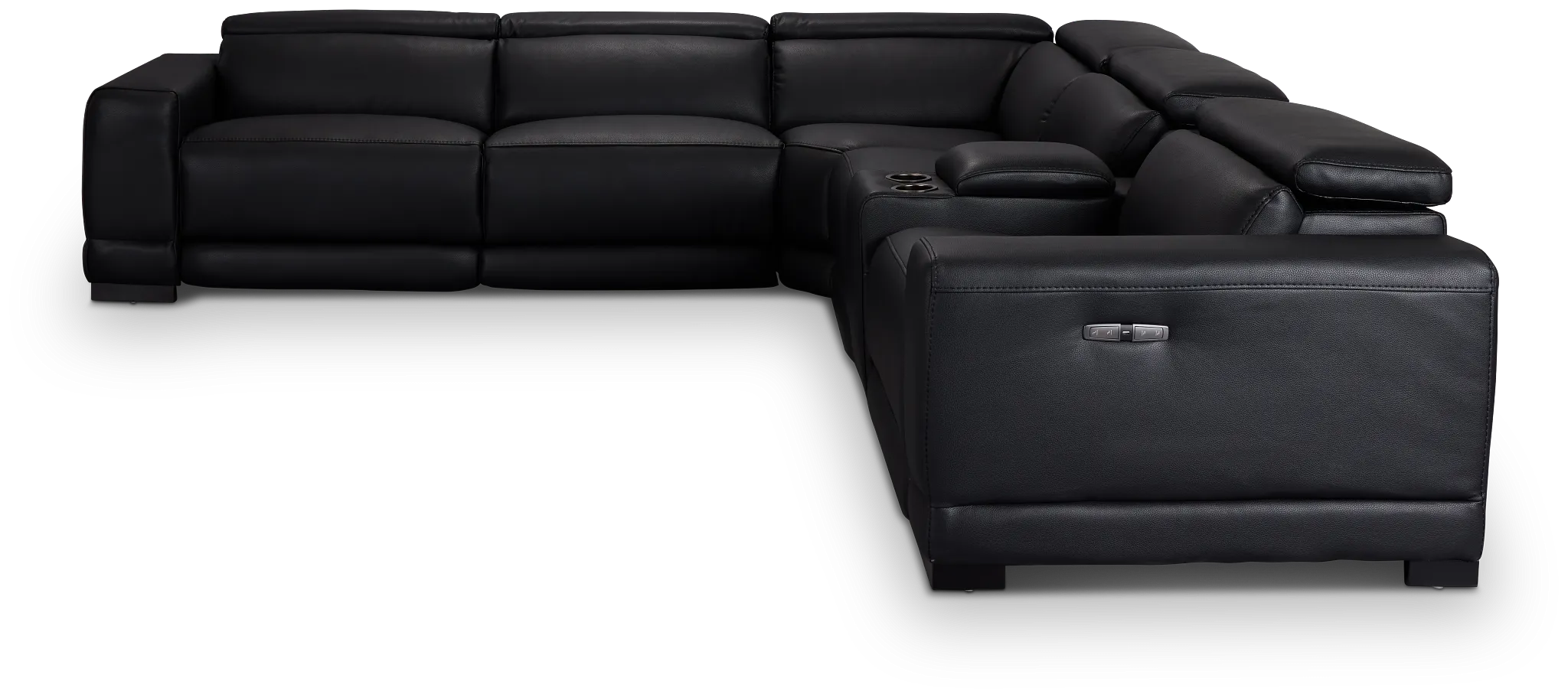 Lombardy Black Micro Medium Dual Power 2-arm Reclining Sectional