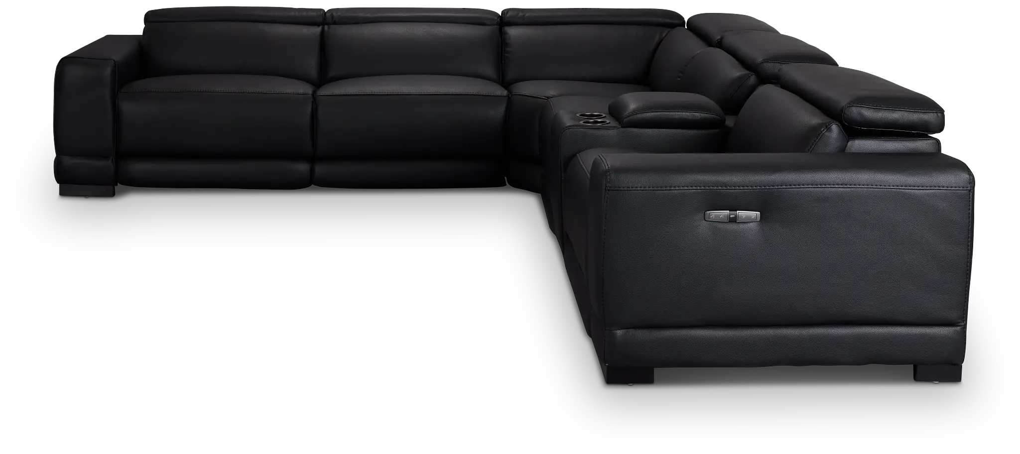 Lombardy Black Micro Medium Dual Power 2-arm Reclining Sectional Lombardy Black Micro Medium Dual Power 2-arm Reclining Sectional