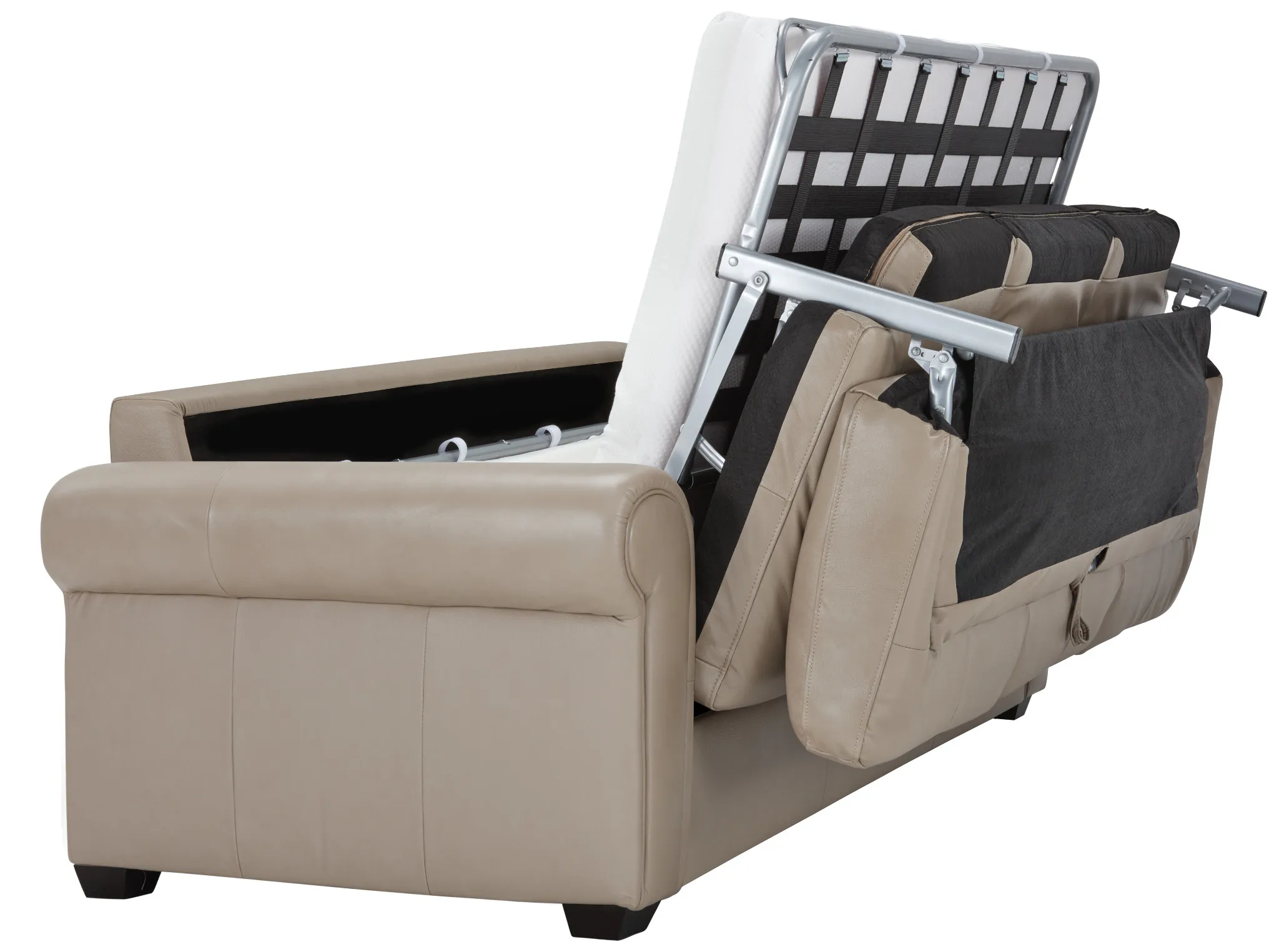 Lincoln Taupe Lthr/vinyl Memory Foam Sleeper