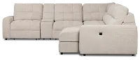 Hendrix Light Taupe Fabric Large Dual Power Right Extension Chaise Sectional