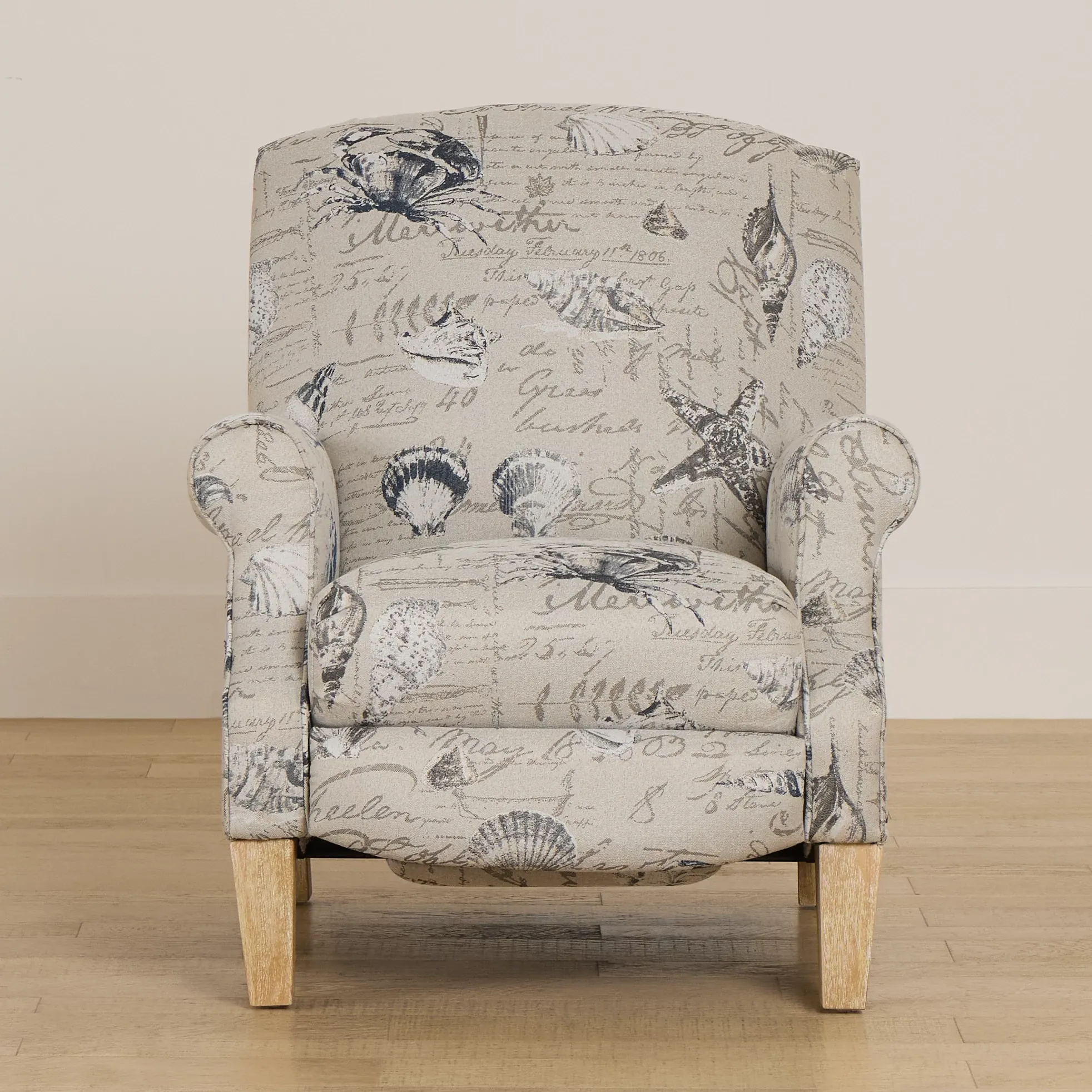 Shelly Light Beige Fabric Push Back Recliner