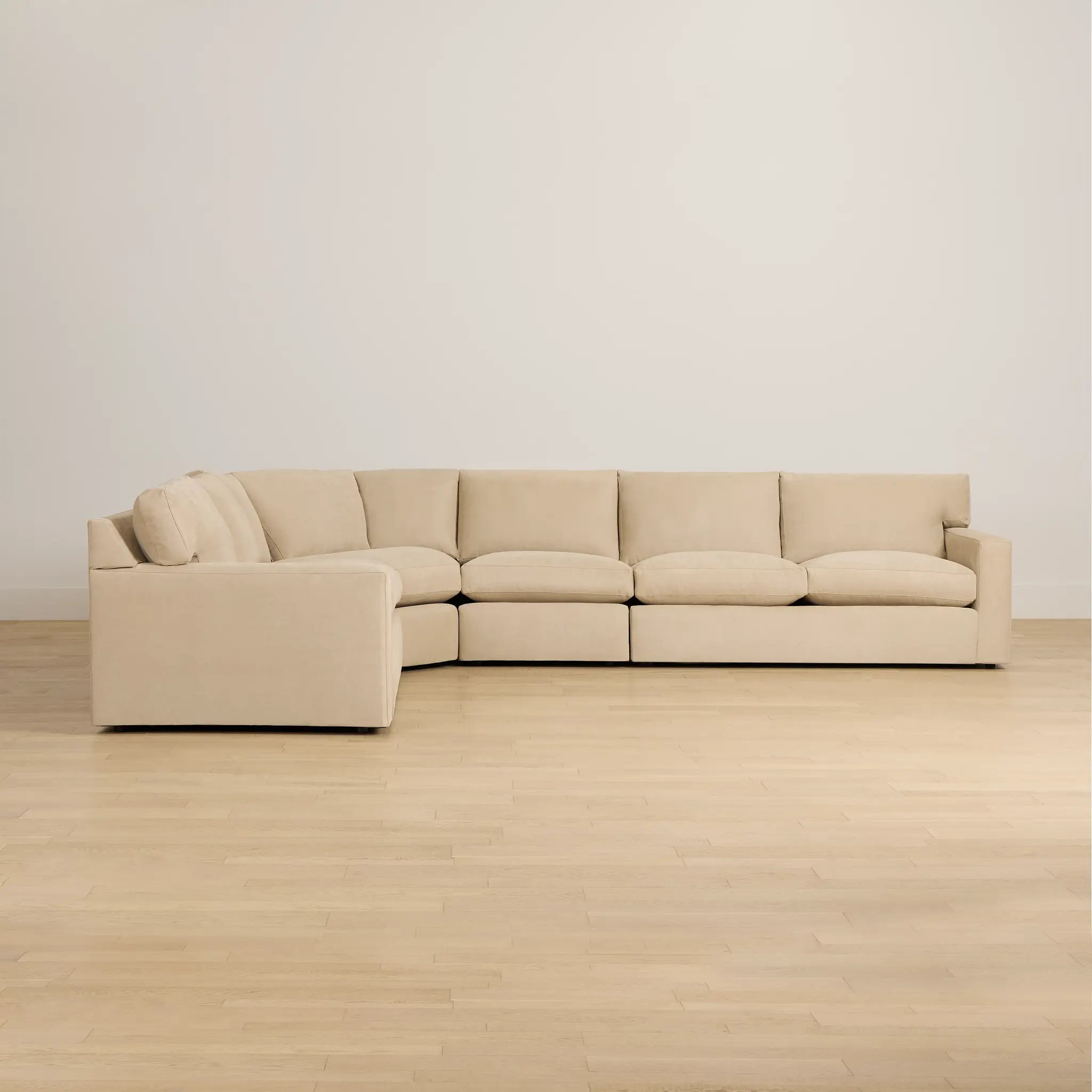 Hudson Beige Fabric Medium 2-arm Wedge Sectional Hudson Beige Fabric Medium 2-arm Wedge Sectional