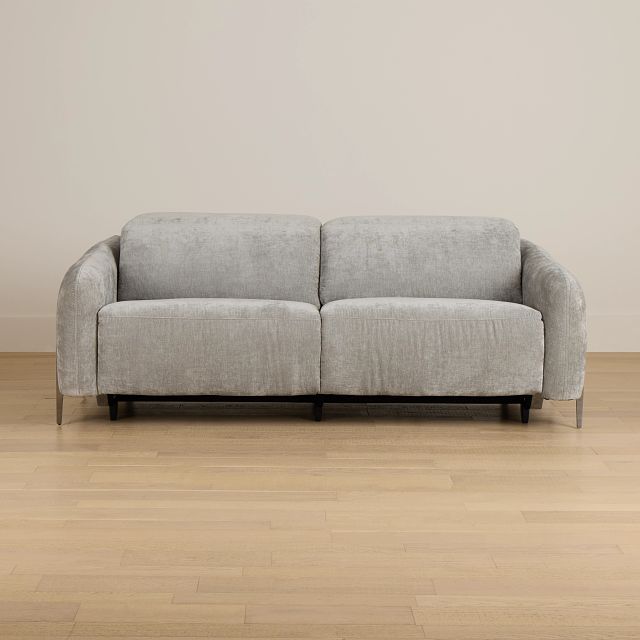 Zuri Gray Velvet Power Reclining Sofa W/ Power Headrest