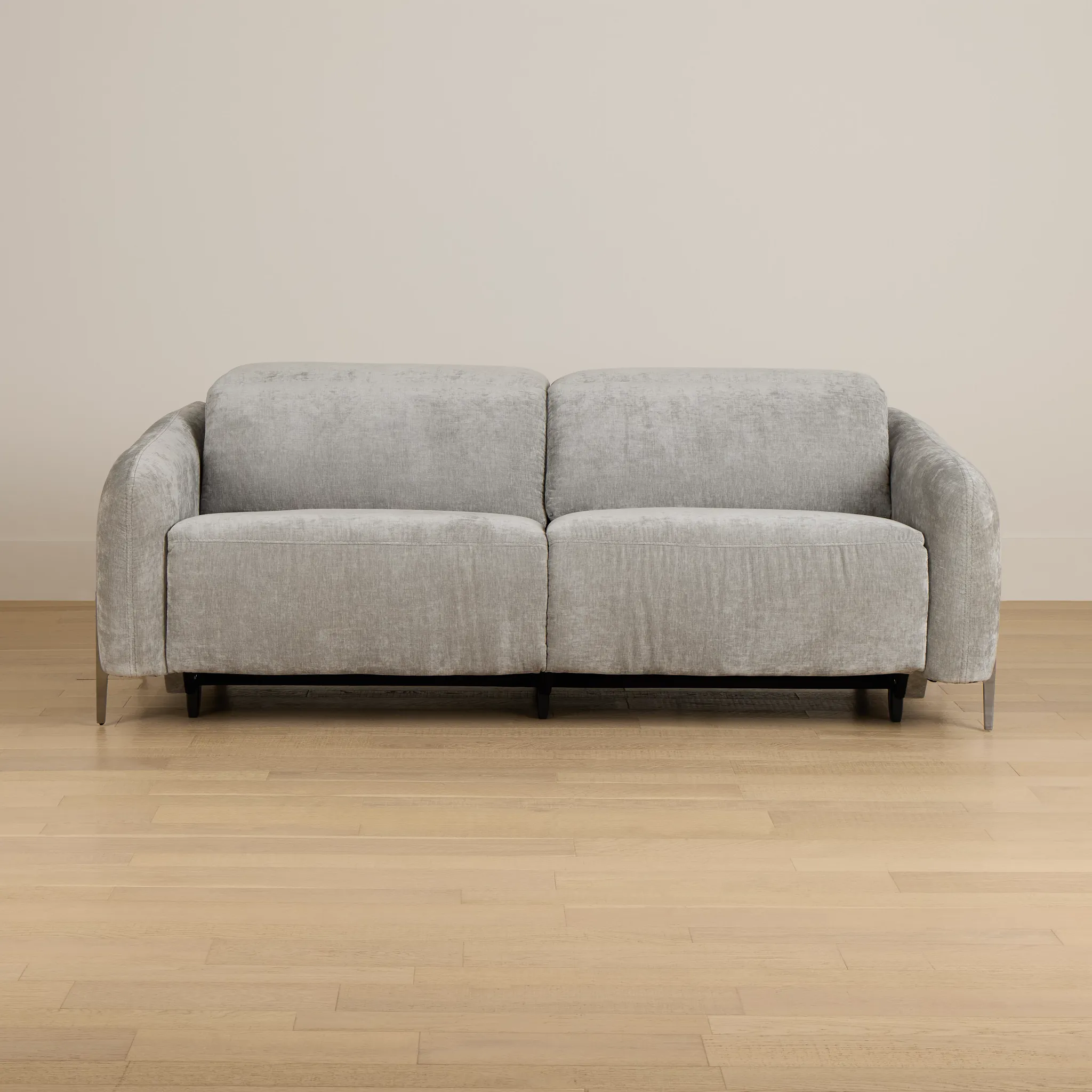 Zuri Gray Velvet Power Reclining Sofa W/ Power Headrest