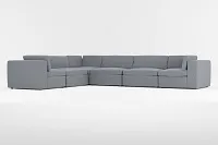 Destin Elevation Gray Fabric 6-piece Modular Sectional