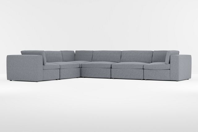 Destin Elevation Gray Fabric 6-piece Modular Sectional
