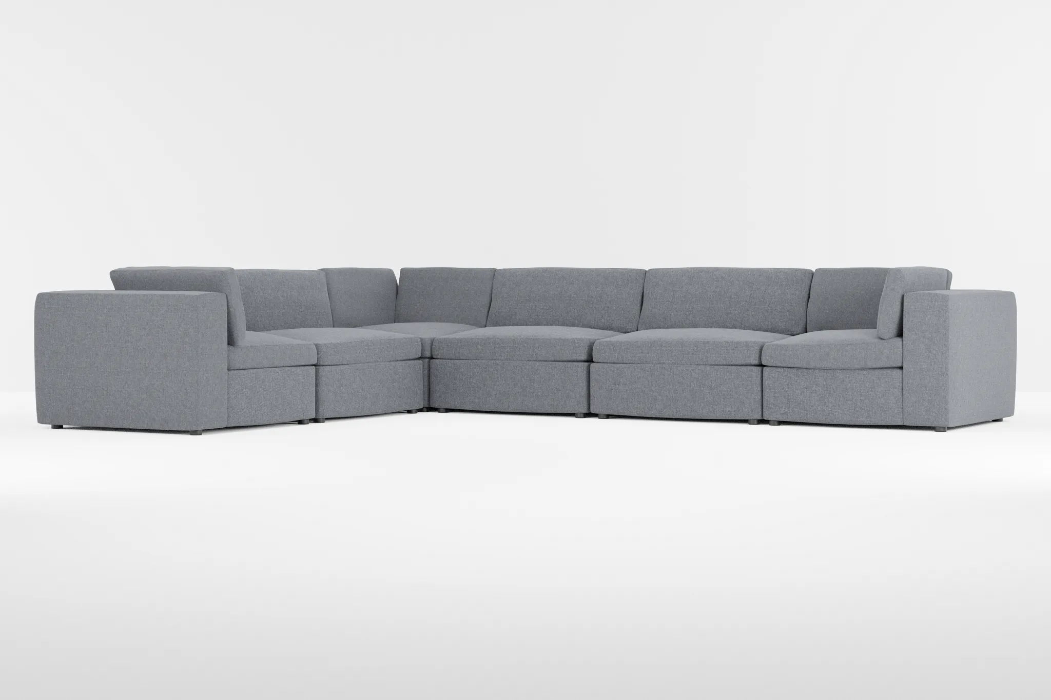 Destin Elevation Gray Fabric 6-piece Modular Sectional