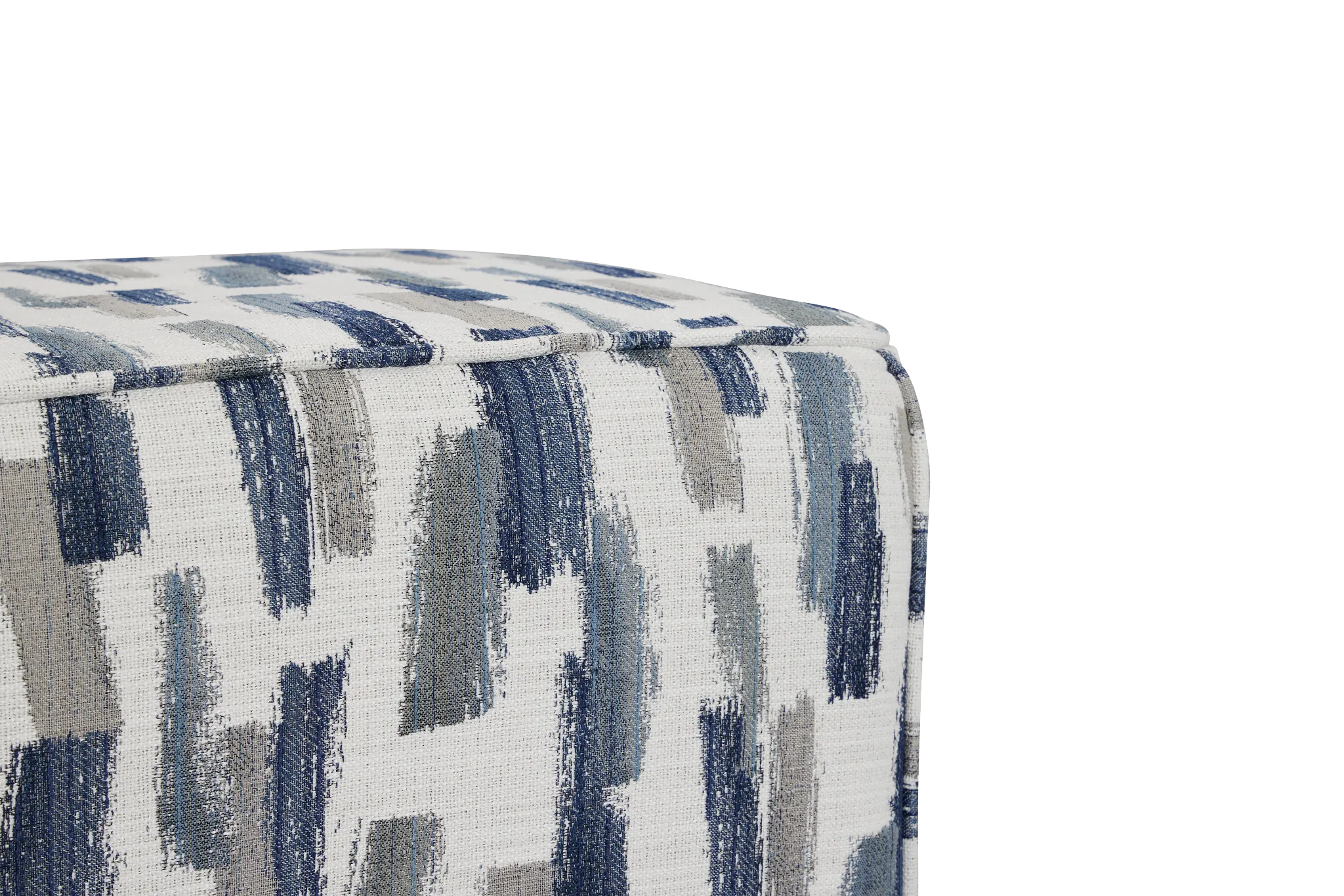 Staccato Navy Fabric Accent Pouf