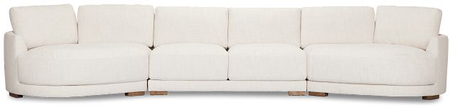 Maeve Light Beige Fabric Dual Cuddler Sectional