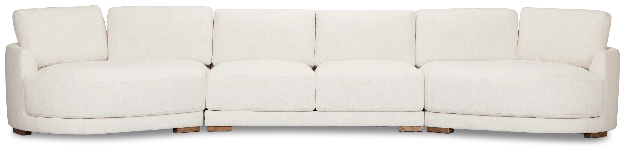 Maeve Light Beige Fabric Dual Cuddler Sectional