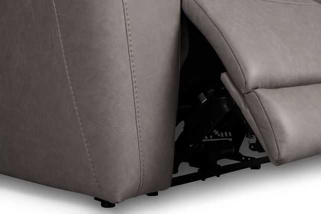 Colton Light Gray Micro Power Recliner With Power Headrest