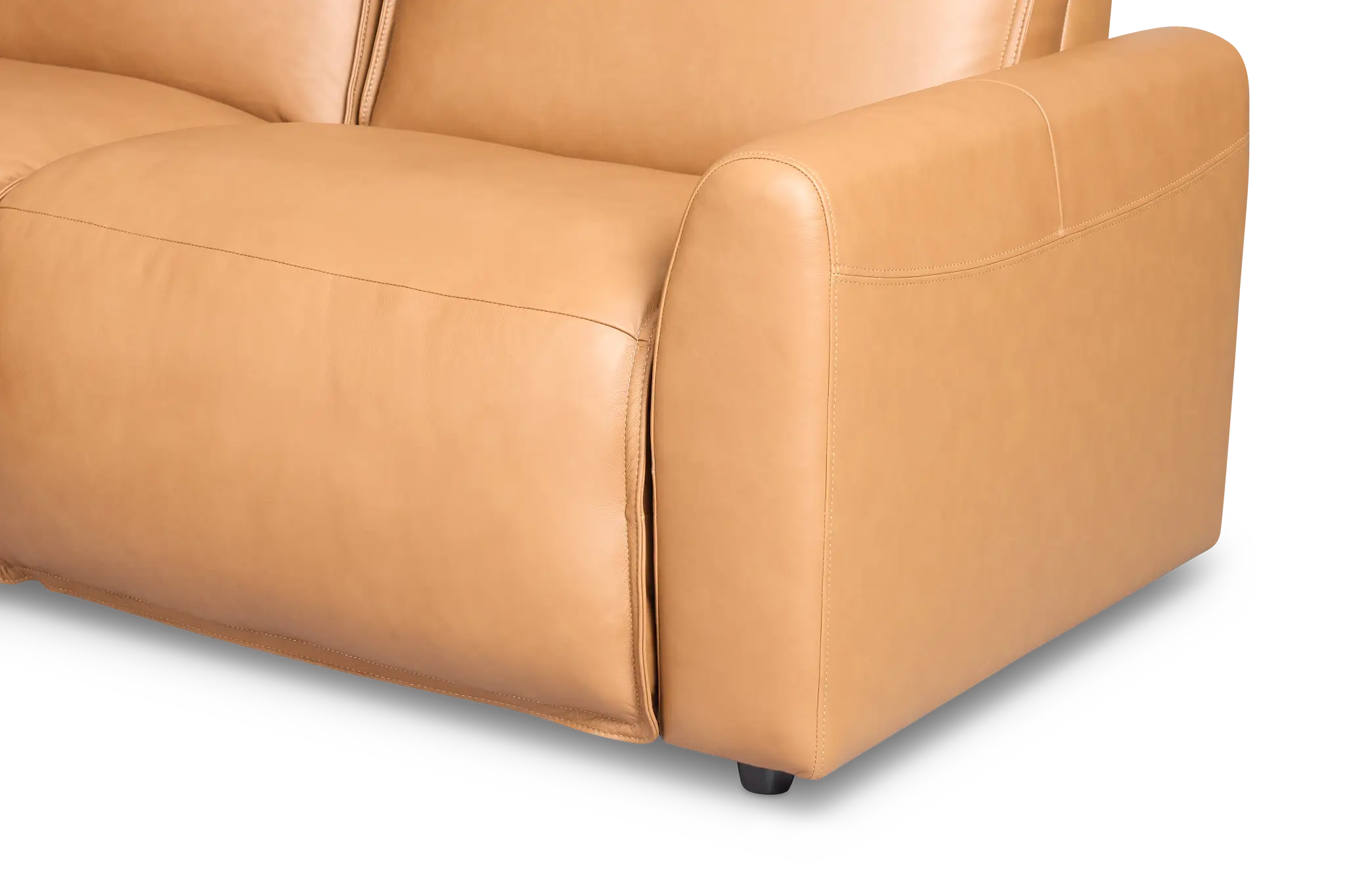 Edison Medium Brown Leather/Vinyl Small Dual Power Reclining Two-arm Sectional Edison Medium Brown Leather/Vinyl Small Dual Power Reclining Two-arm Sectional