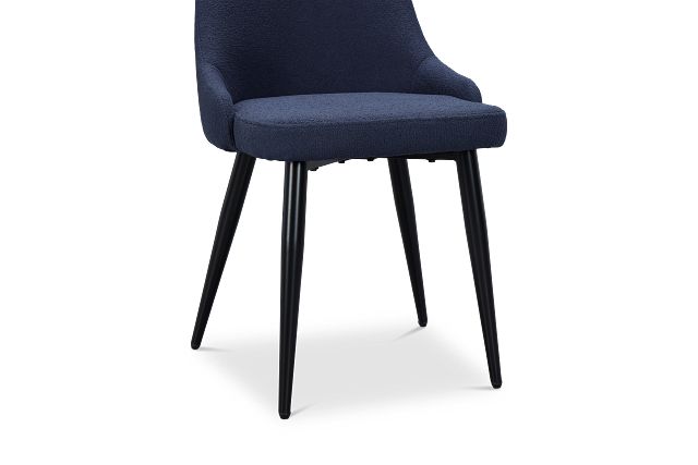 Andover Dark Blue Curved Upholstered Side Chair