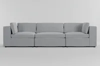 Destin Delray Light Gray Fabric 3-piece Modular Sofa